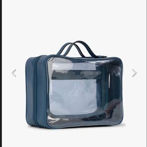 CALPAK Large Clear Cosmetics Case - Blue